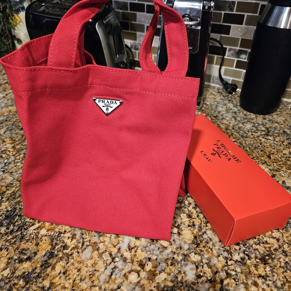 Prada Scarlet Canvas Mini Tote - Picture 2 of 4